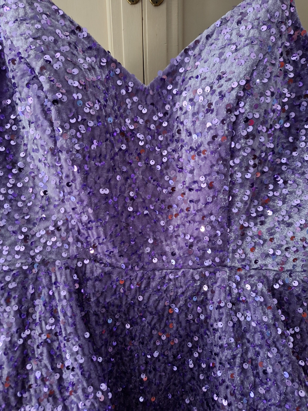 Purple Sequin Fit-and-Flare Mini Dress Size 8 - Picture 2 of 6
